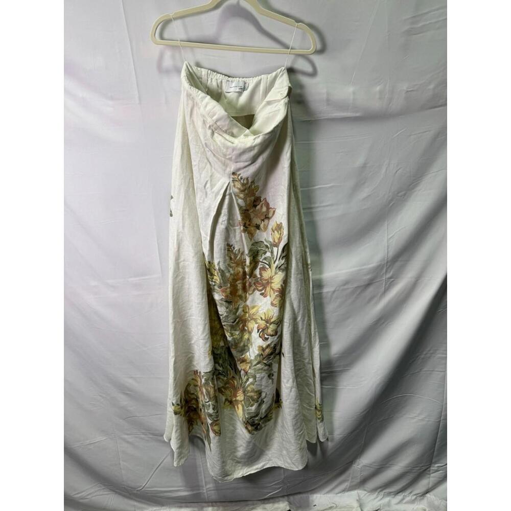Strapless White Floral Maxi Dress - Picture 4 of 11